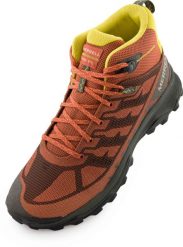 Merrell Speed Eco Mid męskie wodoodporne trekkingowe pomarańczowe. Brązowe trekkingi męskie Merrell, z materiału, bez zapięcia. Za 486.99 zł.