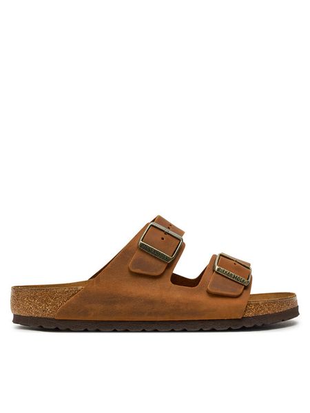 Birkenstock Klapki Arizona Leoi 1028272 Brązowy. Brązowe klapki męskie Birkenstock, bez wzorów, ze skóry, bez zapięcia. Za 389.99 zł.