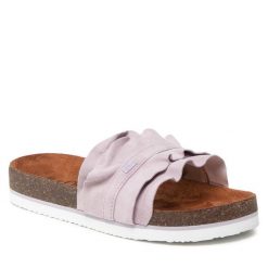 Klapki s.Oliver. Fioletowe klapki damskie S.Oliver, bez wzorów, bez obcasa, bez zapięcia. Za 159.99 zł.