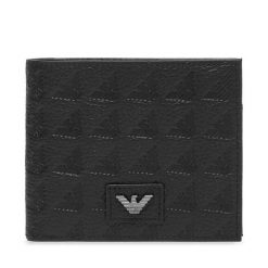 Portfel Emporio Armani. Czarne portfele męskie Emporio Armani, bez wzorów. Za 754.99 zł.