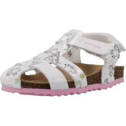 Sandały GEOX B SANDAL CHALKI Biały. Białe buty zimowe męskie Geox, bez wzorów, z syntetyku, bez obcasa, bez zapięcia. Za 186.99 zł.