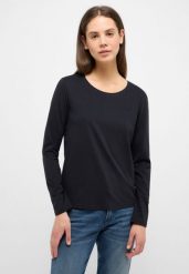 MUSTANG ELLY DAMSKI T-SHIRT Z DŁUGIM RĘKAWEM LONGSLEEVE BLACK 1013931 4142. Czarne t-shirty damskie Mustang, xs, bez wzorów, bez kołnierzyka, bez ramiączek. Za 89.99 zł.