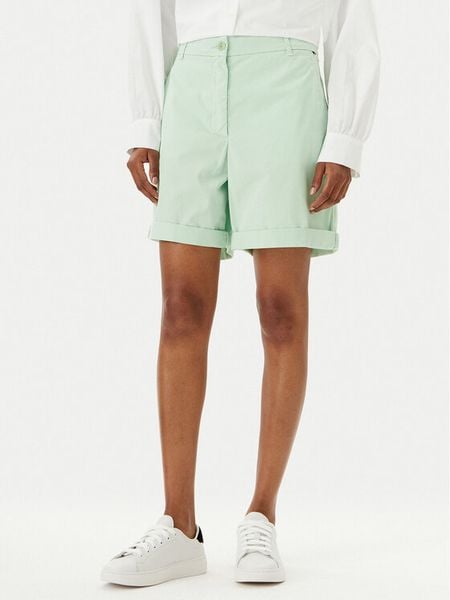 Tommy Hilfiger Szorty materiałowe WW0WW42457 Zielony Regular Fit. Zielone szorty damskie Tommy Hilfiger, bez wzorów, z lyocellu. Za 249.99 zł.