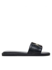 Tory Burch Klapki Double T Deco Sport 158768 Czarny. Czarne klapki damskie Tory Burch, bez wzorów, ze skóry, sportowe, bez obcasa, bez zapięcia. Za 1,119.00 zł.