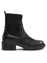 Tommy Hilfiger Botki FW0FW07227 Czarny. Czarne botki damskie Tommy Hilfiger, bez wzorów, z materiału, bez obcasa, na płaskiej podeszwie, bez zapięcia. Za 449.99 zł.