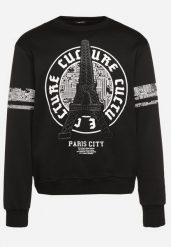 Czarna Bluza z Bawełną Ozdobiona Nadrukiem Lulisa. Czarne bluzy męskie Born2be, l, bez wzorów, z bawełny, biznesowe, bez ramiączek, bez kaptura. Za 69.99 zł.