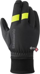 Rękawiczki kolarskie WINDSTOPPER Primaloft, czarno-żółte. Czarne rękawiczki męskie Shimano, bez wzorów, z elastanu. Za 293.00 zł.