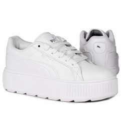 Buty damskie trampki Puma KARMEN. Białe trampki i tenisówki damskie Puma, bez wzorów, z materiału, bez zapięcia. Za 374.75 zł.