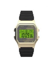 Timex Zegarek T80 TW2V41000 Czarny. Czarne, cyfrowe zegarki męskie Timex, bez wzorów. Za 259.99 zł.