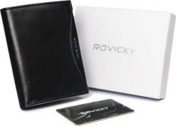 Rovicky Duży, oryginalny portfel męski z naturalnej skóry licowej, RFID Rovicky Nie dotyczy. Portfele męskie ROVICKY, bez wzorów, ze skóry. Za 132.56 zł.