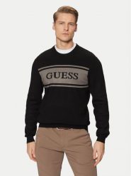 Guess Sweter M5RR13 Z3KK2 Czarny Regular Fit. Czarne swetry męskie Guess, l, z aplikacjami, z syntetyku, bez kołnierzyka, bez ramiączek. Za 239.99 zł.
