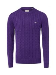 Gant Sweter Mężczyźni Bawełna lila, M. Swetry męskie GANT, m, bez wzorów, z bawełny, eleganckie, bez kołnierzyka, bez ramiączek. Za 699.95 zł.