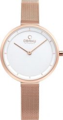 Zegarek OBAKU Zegarek damski Obaku Denmark V225LXVIMV różowe złoto. Czerwone zegarki damskie OBAKU, złote. Za 558.00 zł.