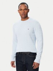 Tommy Hilfiger Sweter Classic MW0MW33132 Niebieski jasny Regular Fit. Niebieskie swetry męskie Tommy Hilfiger, m, bez wzorów, z bawełny, bez kołnierzyka, bez ramiączek. Za 569.99 zł.