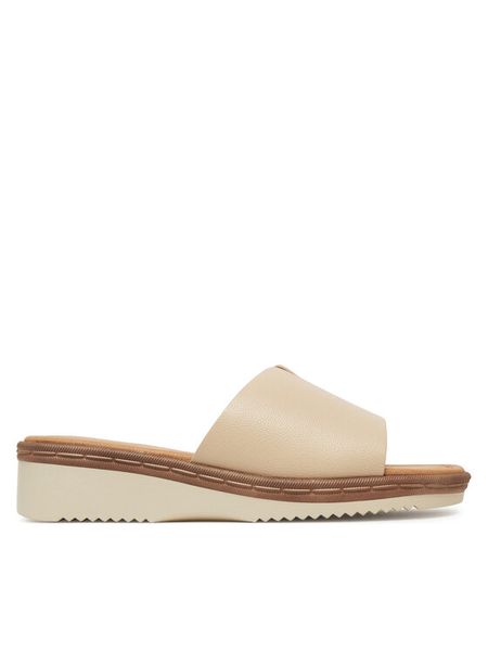 Clara Barson Klapki WFA3692-1 Écru. Klapki damskie Clara Barson, bez wzorów, z materiału, bez obcasa, bez zapięcia. Za 79.99 zł.