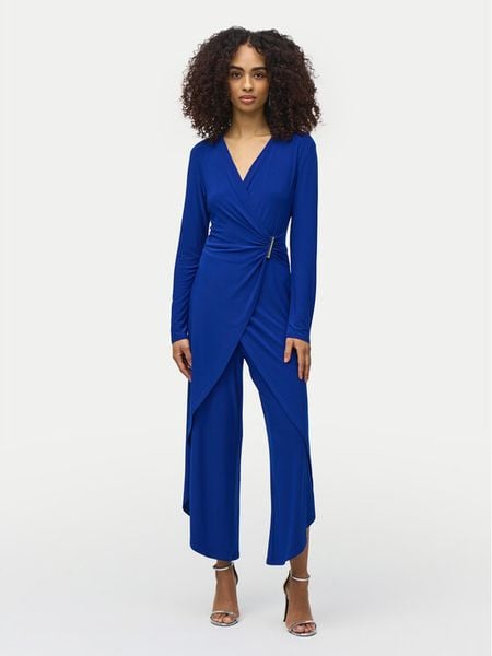 Joseph Ribkoff Kombinezon 244155 Niebieski Regular Fit. Niebieskie sukienki damskie Joseph Ribkoff, bez wzorów, z syntetyku, bez kołnierzyka, bez ramiączek. Za 839.99 zł.