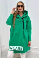 Bluza ocieplana z suwakiem zielona. Zielone bluzy damskie KESI, l, bez wzorów, z bawełny, bez ramiączek, bez kaptura. Za 278.10 zł.
