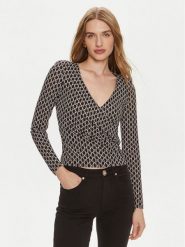 Marciano Guess Bluzka 4YGP00 6262A Czarny Slim Fit. Czarne bluzki damskie Marciano Guess, xs, z aplikacjami, z syntetyku, bez kołnierzyka, bez ramiączek. Za 359.99 zł.