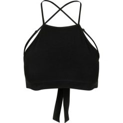 Damski crop top Urban Classic Triangle. Czarne topy damskie Urban Classics, bez wzorów, bez kołnierzyka, bez ramiączek. Za 69.00 zł.