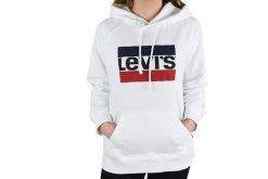 Biała Bluza z Kapturem Levi's. Białe bluzy damskie Levi's®, s, bez wzorów, z bawełny, retro, bez ramiączek, z kapturem. Za 321.20 zł.