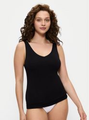 Triumph Top Sense Of Modal 10224796 Czarny Slim Fit. Czarne topy damskie Triumph, xl, bez wzorów, z syntetyku, bez kołnierzyka, bez ramiączek. Za 49.00 zł.