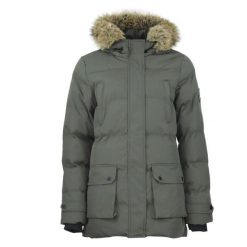 Parka dla kobiet Peak Mountain. Zielone parki damskie Peak Mountain, s, z aplikacjami, z futra, bez kaptura. Za 314.50 zł.
