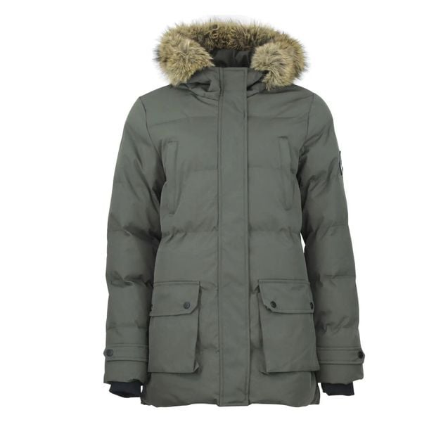 Parka dla kobiet Peak Mountain. Zielone parki damskie Peak Mountain, s, z aplikacjami, z futra, bez kaptura. Za 303.00 zł.