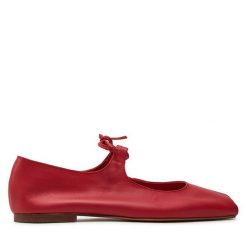 Baleriny Balagan. Czerwone balerinki damskie BALAGAN, bez wzorów, bez obcasa, bez zapięcia. Za 569.99 zł.