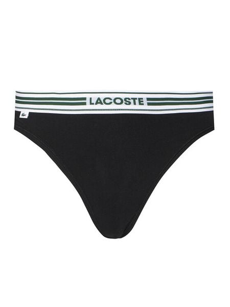 Lacoste Stringi 8F5198 Czarny. Czarne majtki damskie Lacoste, z bawełny. Za 79.99 zł.