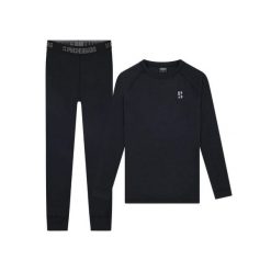 Koszulka z wełny merynosów termoutwardzalna – damska – koszula + legginsy. Czarne legginsy damskie POEDERBAAS, bez wzorów, z wełny. W wyprzedaży za 438.12 zł.