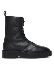 Calvin Klein Trzewiki Conc Welt Lace Up Boot Lth HW0HW03209 Czarny. Czarne botki damskie Calvin Klein, bez wzorów, ze skóry, bez obcasa, na płaskiej podeszwie, bez zapięcia. Za 849.99 zł.