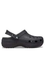 Crocs Klapki Classic Platform Glitter Clog W 207241 Czarny. Czarne klapki damskie Crocs, bez wzorów, z tworzywa sztucznego, bez obcasa, bez zapięcia. Za 289.99 zł.