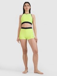 4F Szorty kąpielowe damskie - zielone XS. Zielone bikini 4F, bez wzorów, z elastanu. W wyprzedaży za 49.99 zł.