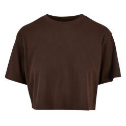 Krótka Koszulka Damska Oversize Crop. Brązowe bluzki damskie Urban Classics, xl, bez wzorów, sportowe, bez kołnierzyka, bez ramiączek. Za 54.99 zł.