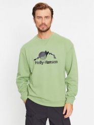 Helly Hansen Bluza Yu Crew Sweater 2.0 53891 Zielony Regular Fit. Zielone bluzy męskie Helly Hansen, l, bez wzorów, z bawełny, bez ramiączek, bez kaptura. Za 329.99 zł.