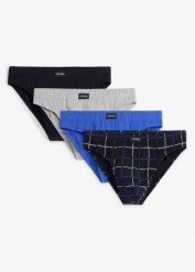 Slipy (5 par). Czarne slipki męskie bonprix, l, bez wzorów, z bawełny. Za 87.99 zł.