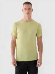 4F T-shirt bezszwowy regular męski 4F x Robert Lewandowski - zielony L/XL. Zielone t-shirty męskie 4F, l, bez wzorów, z dzianiny, bez kołnierzyka, bez ramiączek. W wyprzedaży za 79.99 zł.