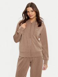 Guess Bluza V4YQ06 KCAY2 Brązowy Regular Fit. Brązowe bluzy damskie Guess, m, z aplikacjami, z syntetyku, bez ramiączek, bez kaptura. Za 399.99 zł.
