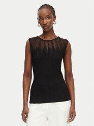 Rinascimento Top CFM0012239003 Czarny Slim Fit. Czarne topy damskie Rinascimento, l, bez wzorów, z syntetyku, bez kołnierzyka, bez ramiączek. Za 279.99 zł.