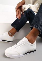 Białe Sneakersy Turning Away. Białe obuwie sportowe damskie Renee, bez wzorów, bez zapięcia. Za 69.99 zł.