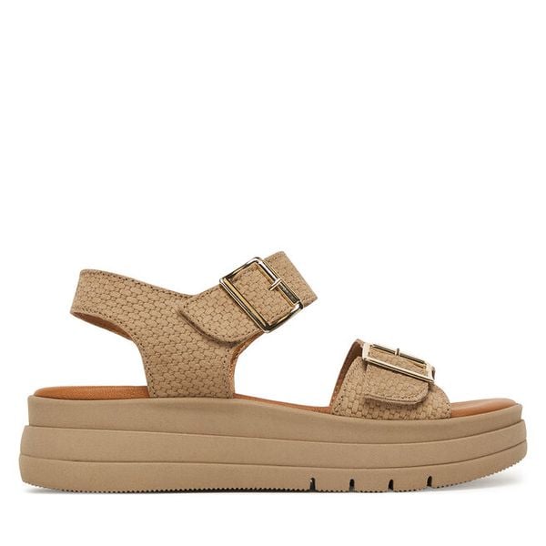 Sandały Tamaris. Brązowe sandały damskie Tamaris, bez wzorów, bez obcasa, na płaskiej podeszwie, bez zapięcia. Za 255.99 zł.