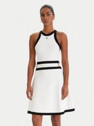 KARL LAGERFELD Sukienka dzianinowa B1W13004 Biały Regular Fit. Białe sukienki damskie KARL LAGERFELD, xl, bez wzorów, z dzianiny, bez kołnierzyka, bez ramiączek. Za 1,099.00 zł.