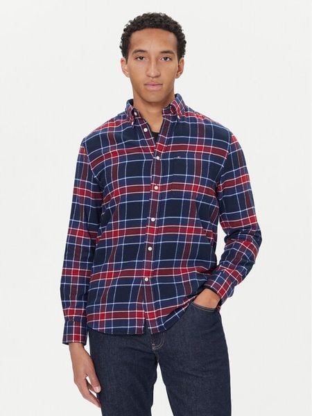 Tommy Hilfiger Koszula Hero MW0MW40473 Granatowy Regular Fit. Niebieskie koszule męskie Tommy Hilfiger, m, bez wzorów, z bawełny, bez kołnierzyka, bez ramiączek. Za 279.99 zł.