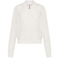 Bluza Deha Z Efektem Siateczki I Pełnym Zamkiem Damskie. Białe bluzy damskie Deha, na lato, m, bez wzorów, z bawełny, eleganckie, bez ramiączek, bez kaptura. Za 575.99 zł.