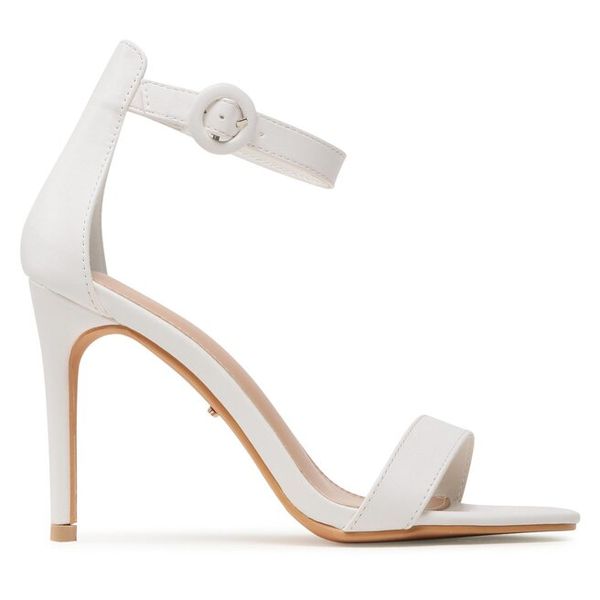 Sandały DeeZee. Białe sandały damskie DeeZee, bez wzorów, bez obcasa, na szpilce, bez zapięcia. Za 139.99 zł.