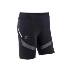 Legginsy do biegania krótkie KIPRUN SUPPORT damskie. Czarne legginsy damskie KALENJI, bez wzorów, z elastanu. W wyprzedaży za 59.99 zł.