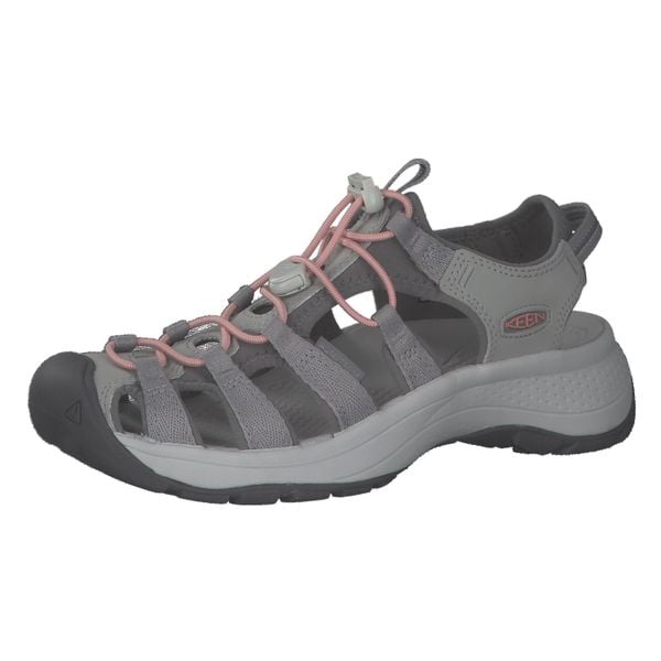 Buty do chodzenia damskie Keen Astoria. Brązowe obuwie trekkingowe damskie Keen, z materiału, bez zapięcia. Za 621.00 zł.