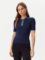 Guess Sweter W5GR37 Z3L10 Granatowy Regular Fit. Niebieskie swetry nierozpinane damskie Guess, l, z aplikacjami, z wiskozy, bez kołnierzyka, bez ramiączek. Za 209.99 zł.
