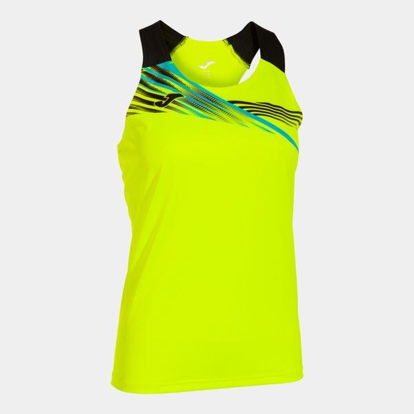 Joma Elite X Damski top fluor żółty-czarny S. Czarne topy damskie Joma, s, bez wzorów, bez kołnierzyka, bez ramiączek. Za 188.99 zł.
