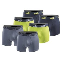 Bokserki majtki męskie Puma Boxershorts 6-pak bawełniane. Niebieskie bokserki męskie Puma, bez wzorów, z bawełny. Za 179.00 zł.
